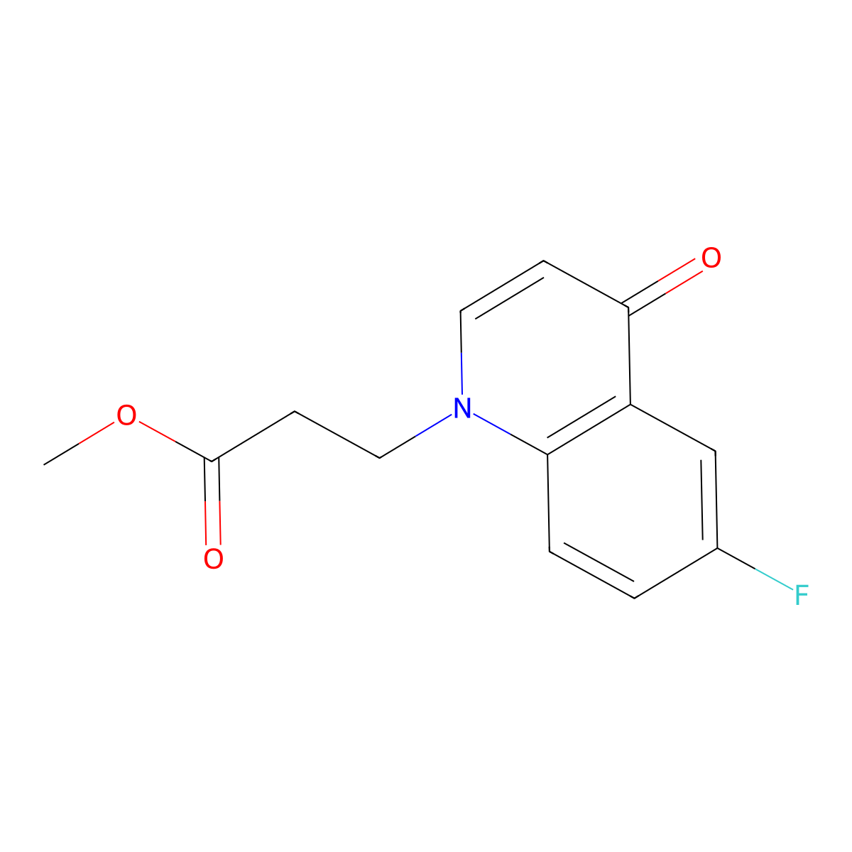 methyl 3-(6-fluoro-4-oxoquinolin-1(4H)-yl)propanoate molecular structure, CAS 1267499-12-6