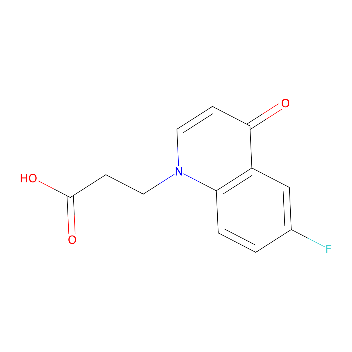3-(6-fluoro-4-oxoquinolin-1(4H)-yl)propanoic acid molecular structure, CAS 1267499-14-8