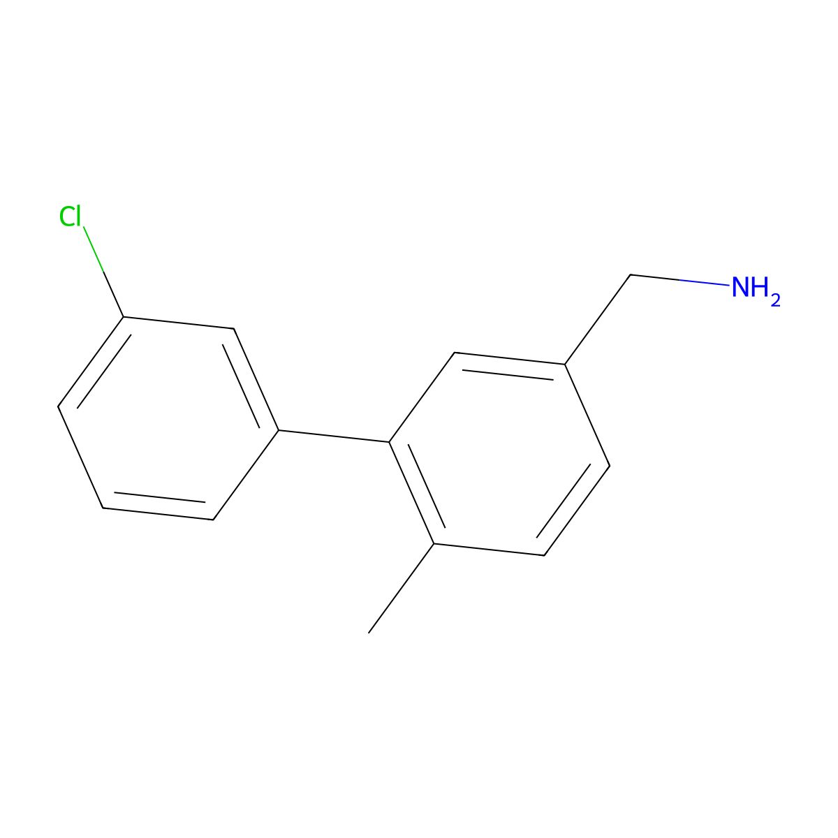 (3'-Chloro-6-methyl-[1,1'-biphenyl]-3-yl)methanamine molecular structure, CAS 1267499-46-6