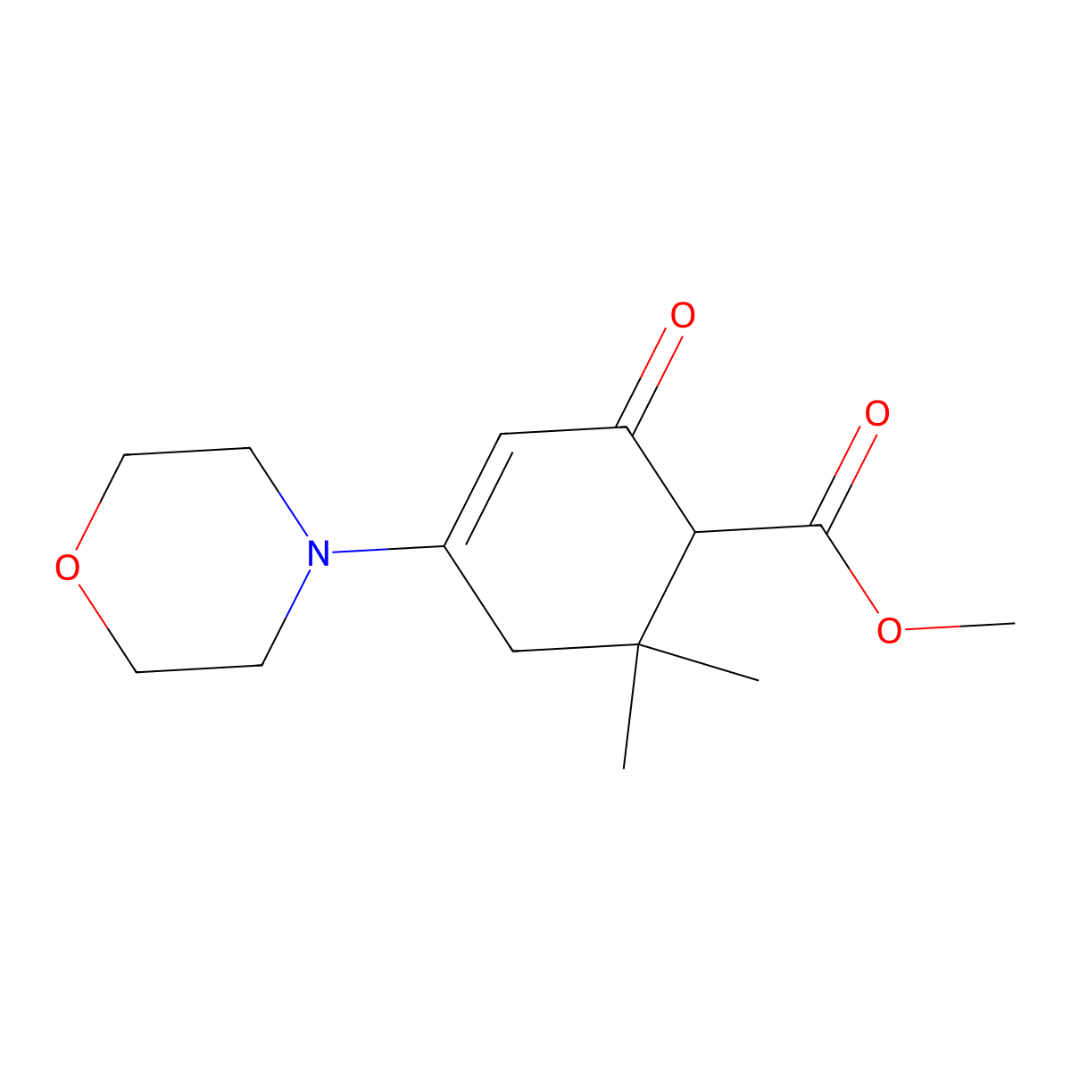 Methyl 6,6-dimethyl-4-(morpholin-4-yl)-2-oxocyclohex-3-ene-1-carboxylate molecular structure, CAS 126750-27-4