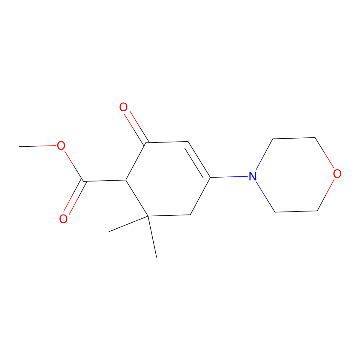 Methyl 6,6-dimethyl-4-(morpholin-4-yl)-2-oxocyclohex-3-ene-1-carboxylate molecular structure, CAS 126750-27-4