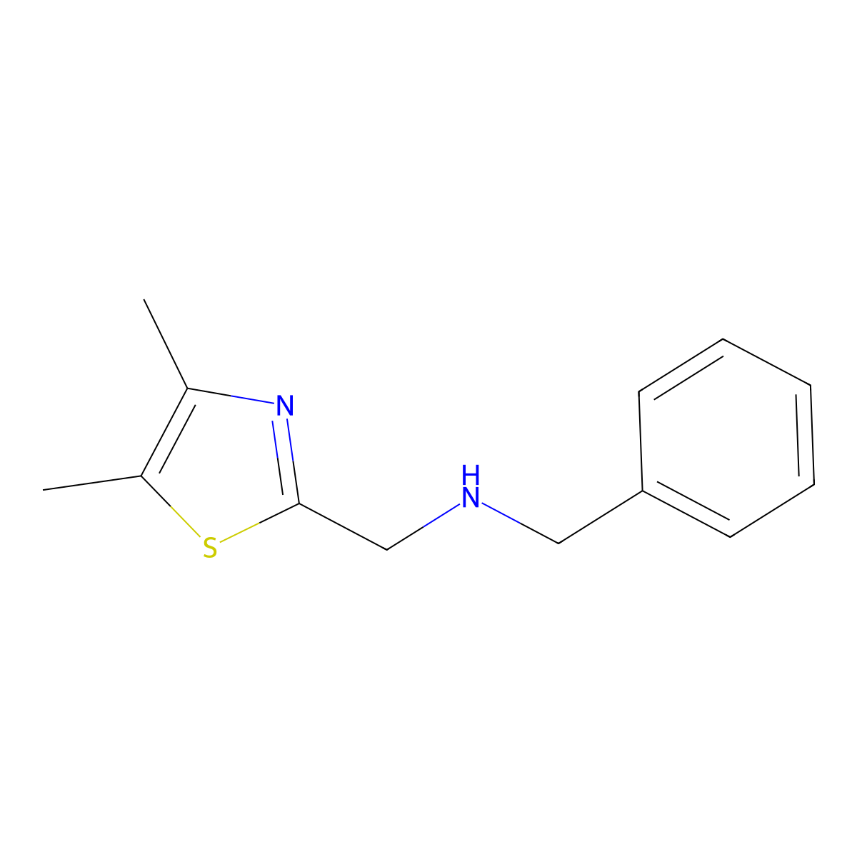 Benzyl[(dimethyl-1,3-thiazol-2-YL)methyl]amine molecular structure, CAS 1267501-15-4