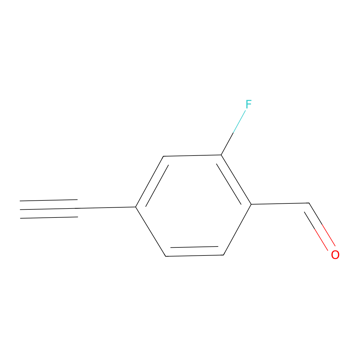 4-Ethynyl-2-fluorobenzaldehyde molecular structure, CAS 1267502-64-6