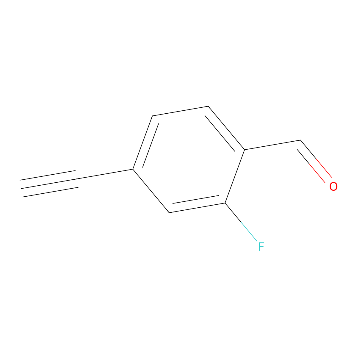 4-Ethynyl-2-fluorobenzaldehyde molecular structure, CAS 1267502-64-6
