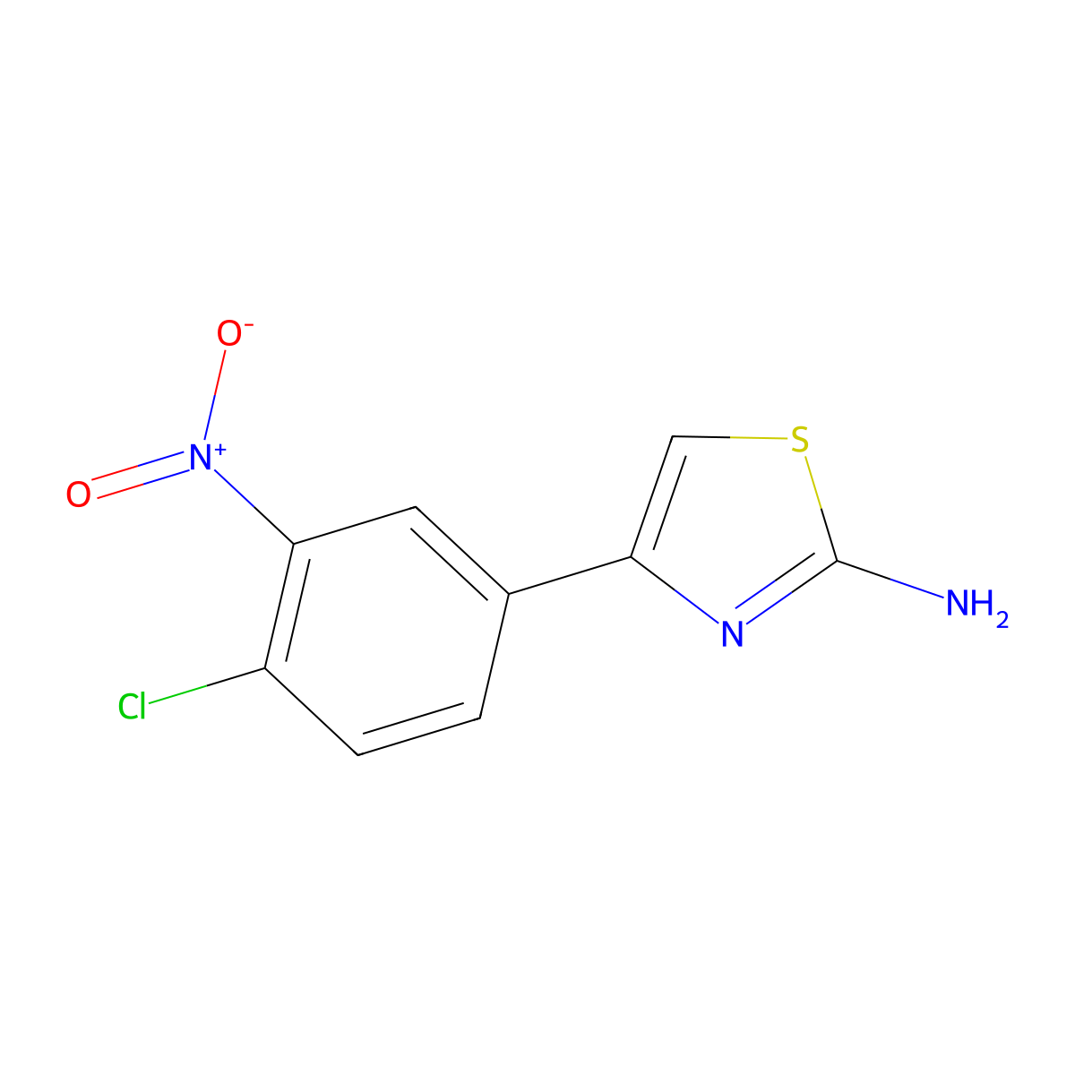 4-(4-Chloro-3-nitrophenyl)-1,3-thiazol-2-amine molecular structure, CAS 126751-09-5