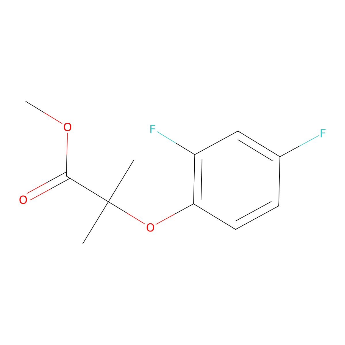 Methyl 2-(2,4-difluorophenoxy)-2-methylpropanoate molecular structure, CAS 1267527-25-2