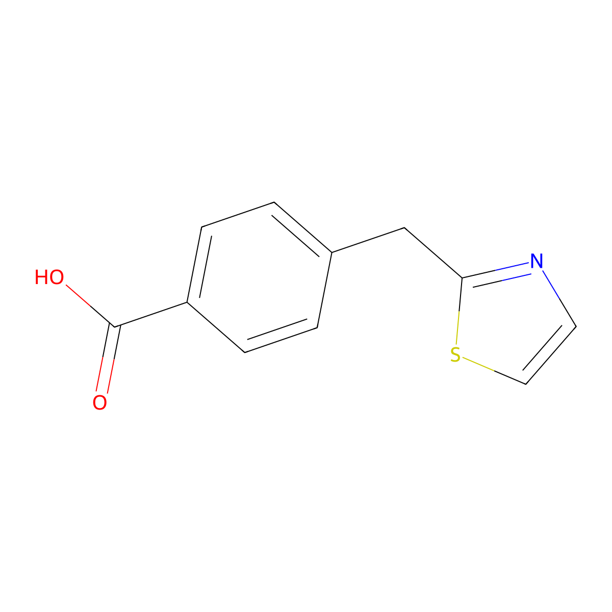 4-[(1,3-Thiazol-2-yl)methyl]benzoic acid molecular structure, CAS 1267529-93-0