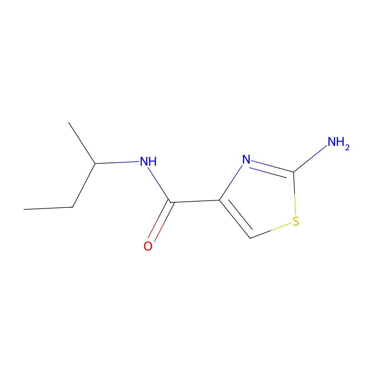 2-amino-N-(butan-2-yl)-1,3-thiazole-4-carboxamide molecular structure, CAS 1267529-99-6