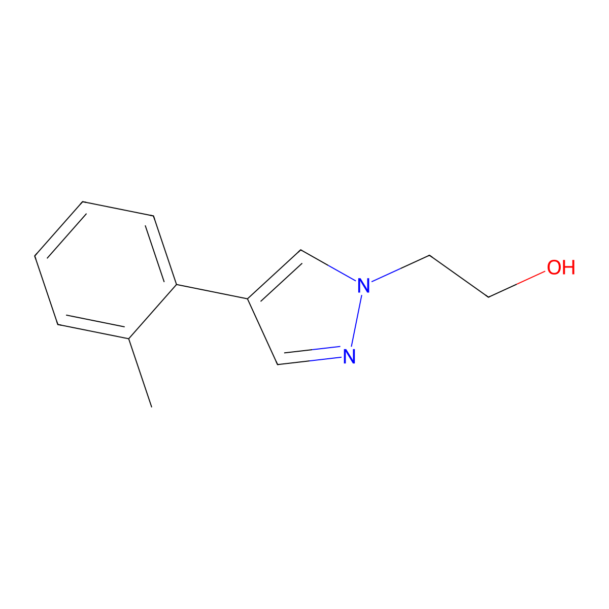 2-(4-(o-Tolyl)-1H-pyrazol-1-yl)ethanol molecular structure, CAS 1267531-72-5