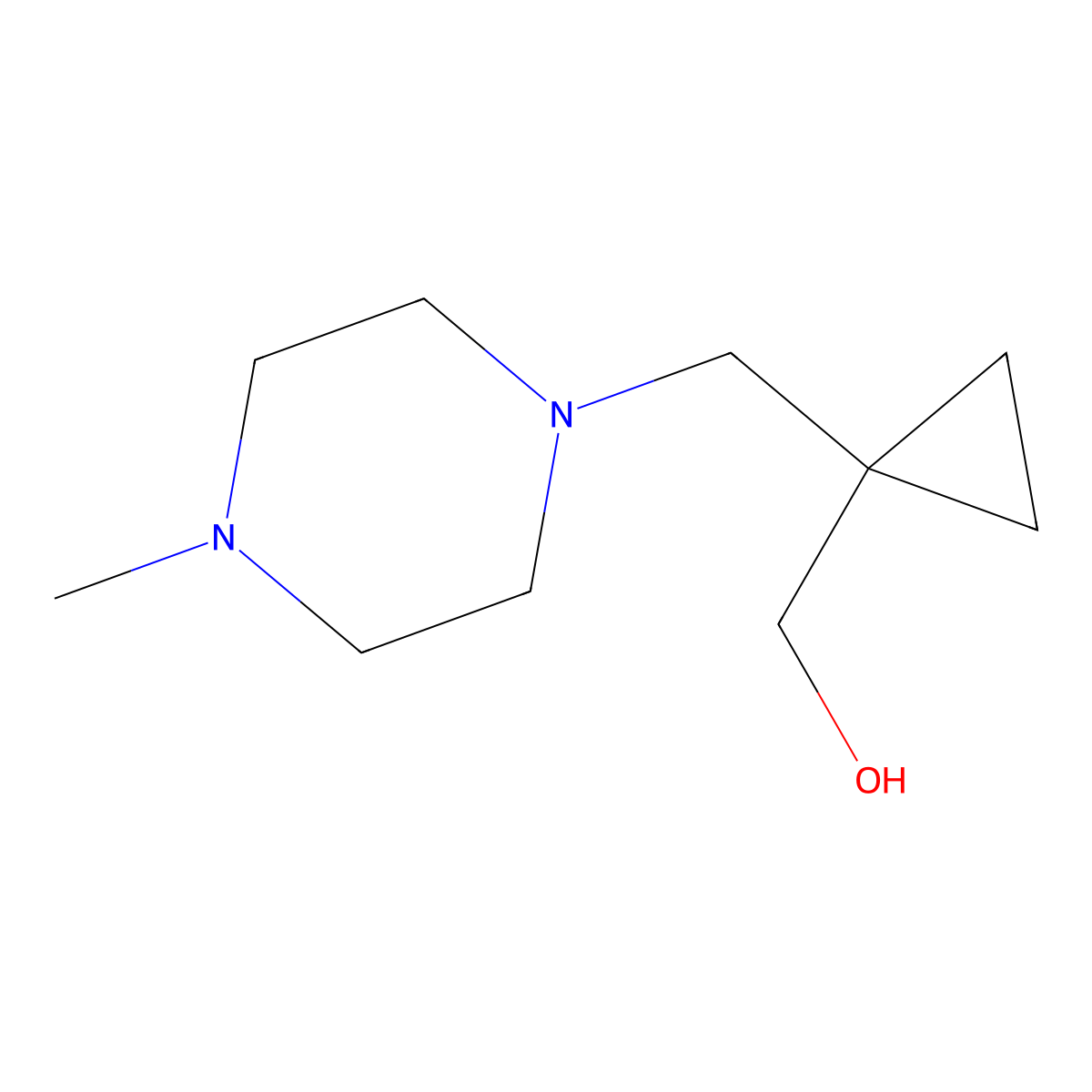 [1-[(4-Methylpiperazin-1-yl)methyl]cyclopropyl]methanol molecular structure, CAS 1267533-59-4