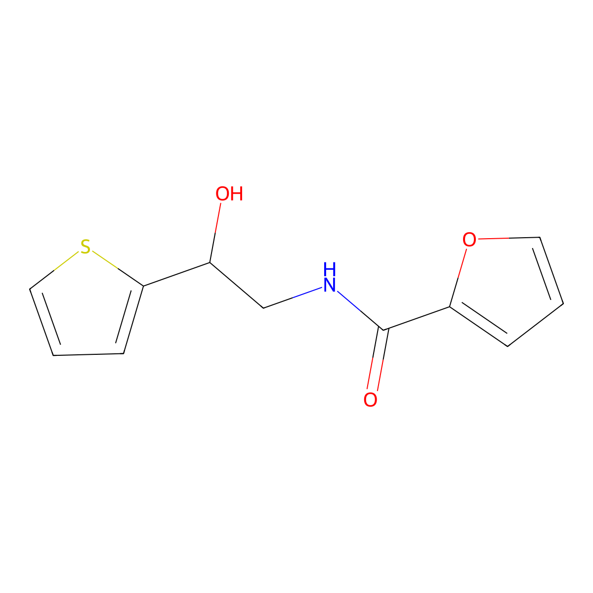N-(2-hydroxy-2-(thiophen-2-yl)ethyl)furan-2-carboxamide molecular structure, CAS 1267533-95-8