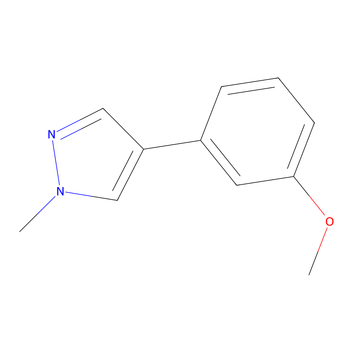 4-(3-Methoxyphenyl)-1-methyl-1H-pyrazole molecular structure, CAS 1267533-97-0