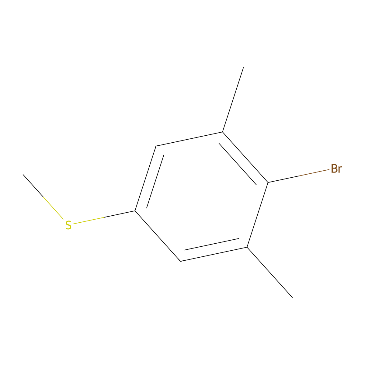 2-Bromo-1,3-dimethyl-5-(methylthio)benzene molecular structure, CAS 1267535-90-9
