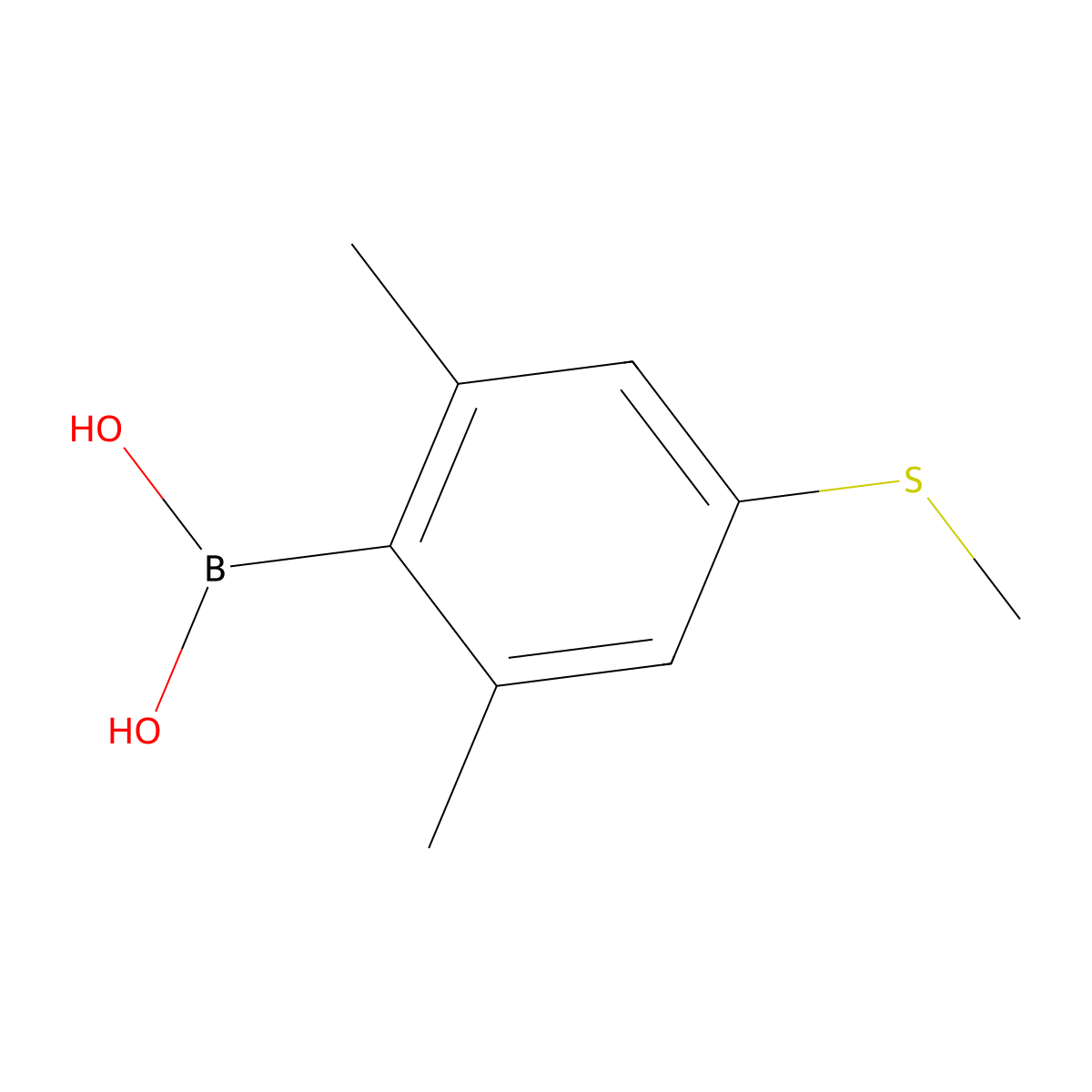 2,6-Dimethyl-4-(methylthio)phenylboronic Acid molecular structure, CAS 1267535-92-1
