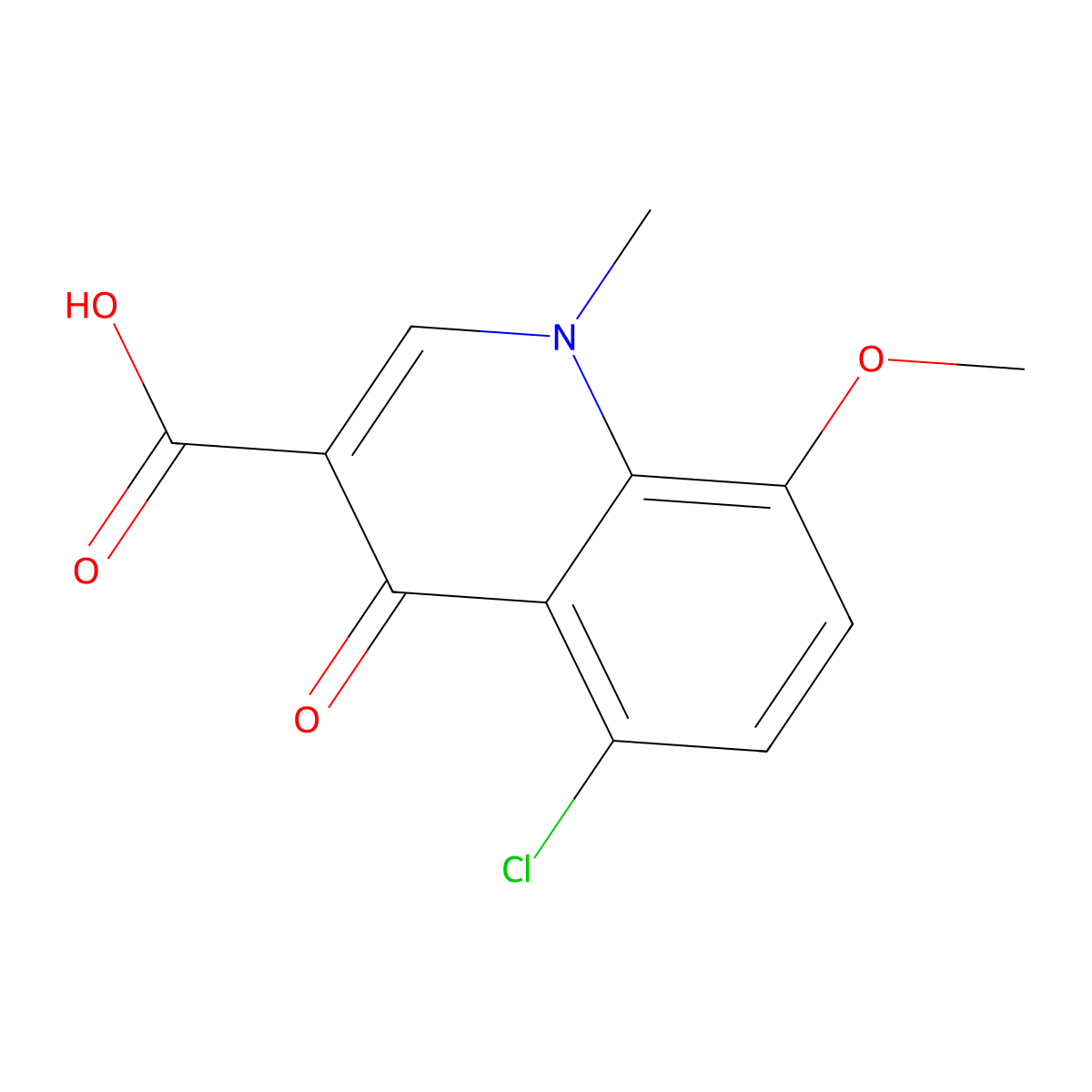 5-Chloro-8-methoxy-1-methyl-4-oxo-1,4-dihydroquinoline-3-carboxylic acid molecular structure, CAS 1267538-02-2