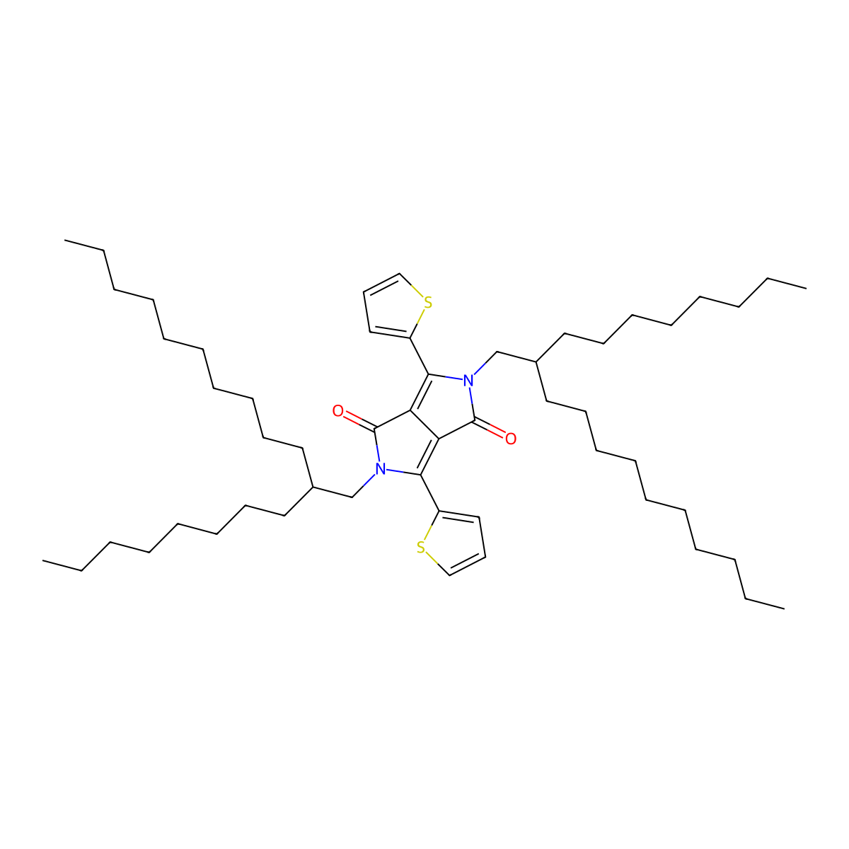 2,5-Bis(2-octyldodecyl)-3,6-di(thiophen-2-yl)pyrrolo[3,4-c]pyrrole-1,4(2H,5H)-dione molecular structure, CAS 1267540-02-2
