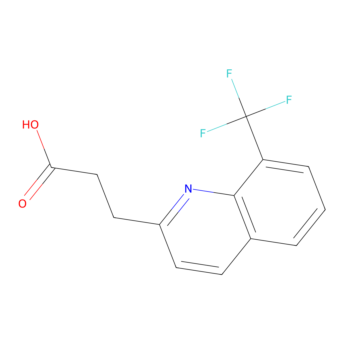 3-[8-(Trifluoromethyl)quinolin-2-yl]propanoic acid molecular structure, CAS 1267540-14-6