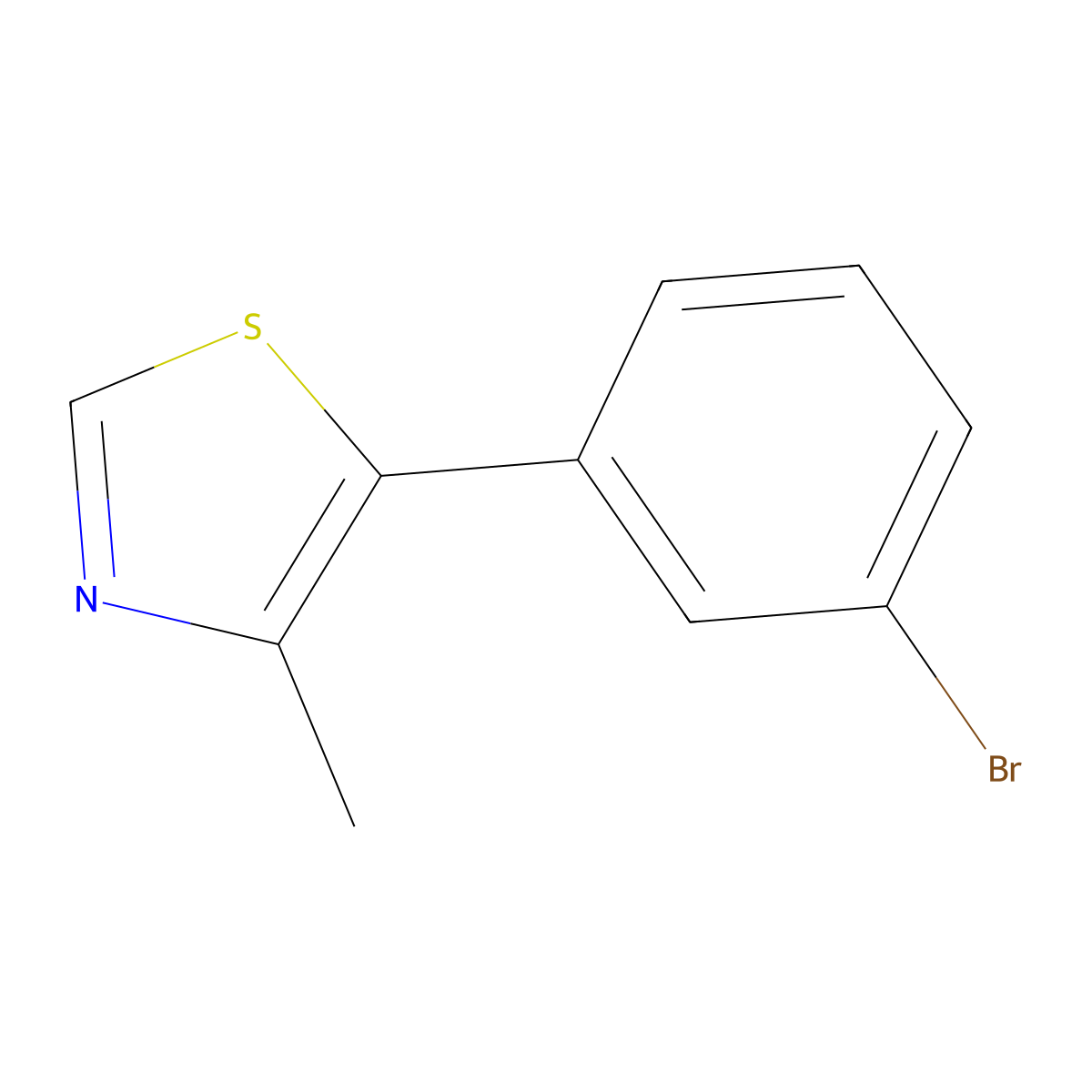 5-(3-Bromophenyl)-4-methyl-1,3-thiazole molecular structure, CAS 1267541-70-7