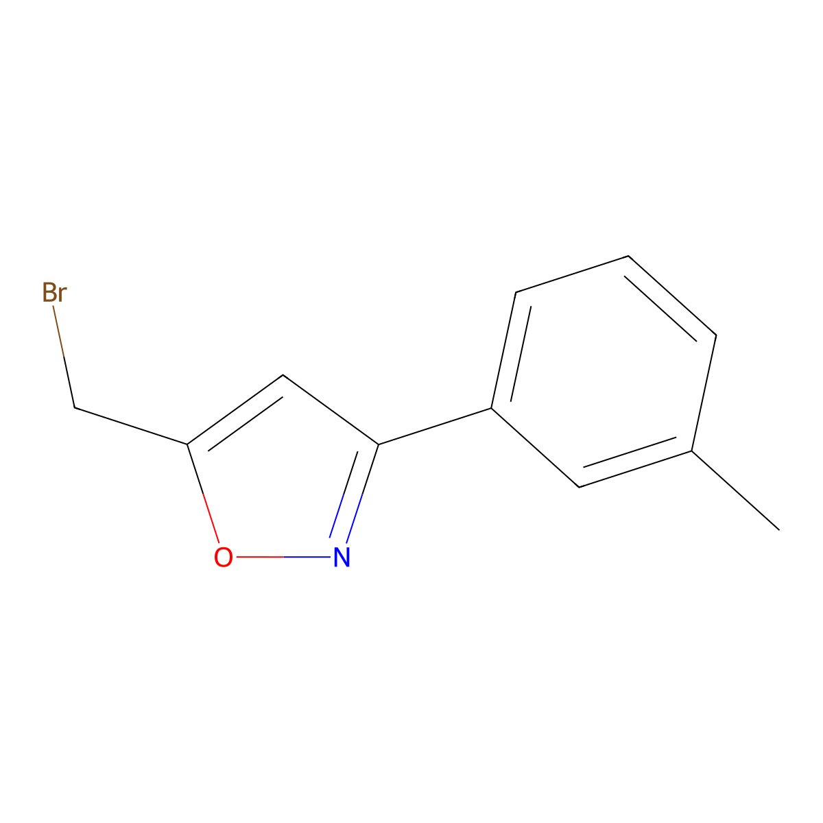 5-(Bromomethyl)-3-(3-methylphenyl)-1,2-oxazole molecular structure, CAS 1267543-78-1