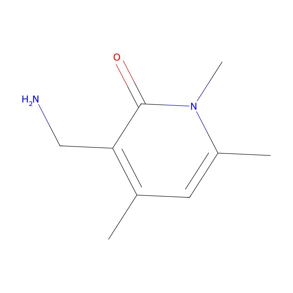 3-(Aminomethyl)-1,4,6-trimethyl-1,2-dihydropyridin-2-one molecular structure, CAS 1267544-79-5