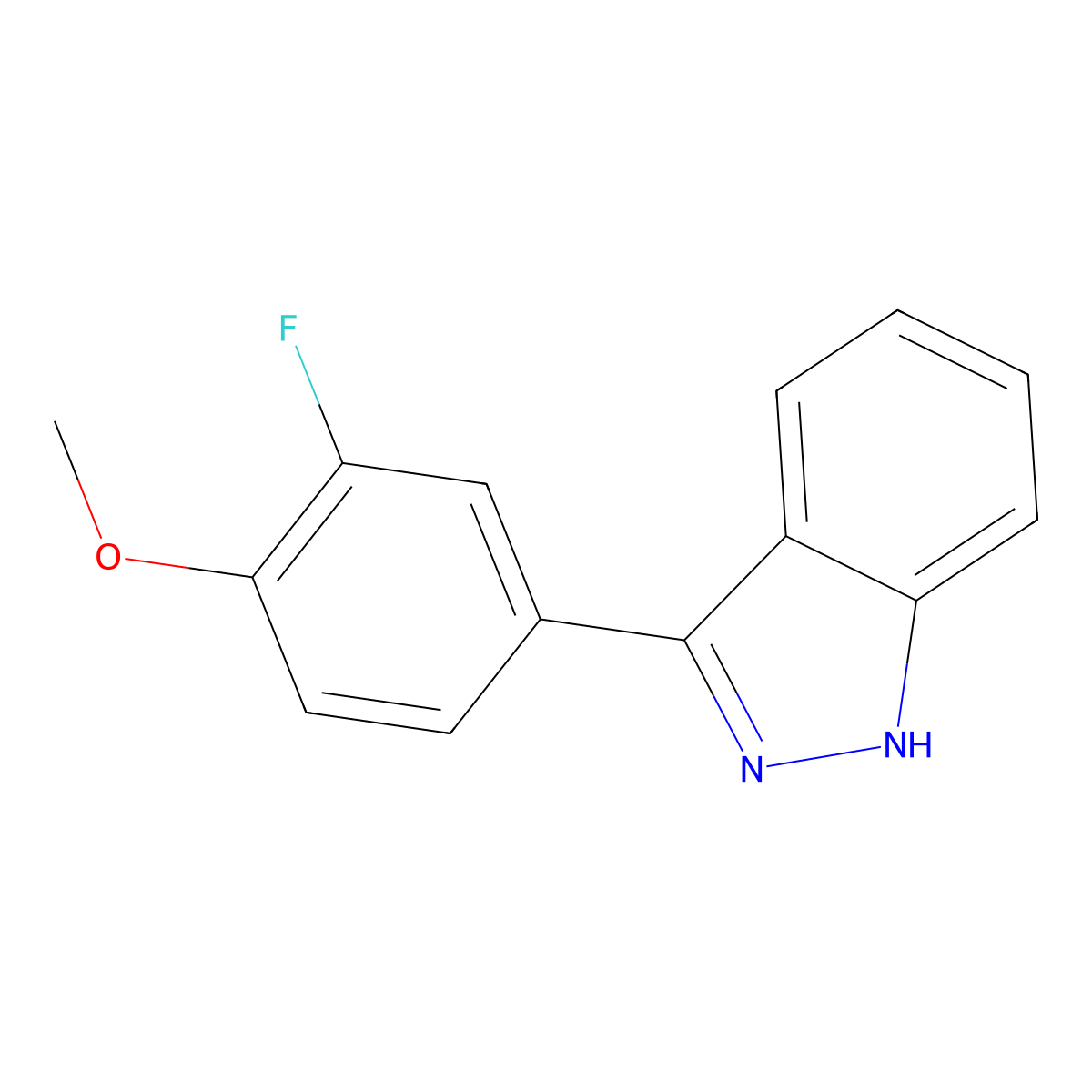 3-(3-fluoro-4-methoxyphenyl)-1H-indazole molecular structure, CAS 1267548-62-8