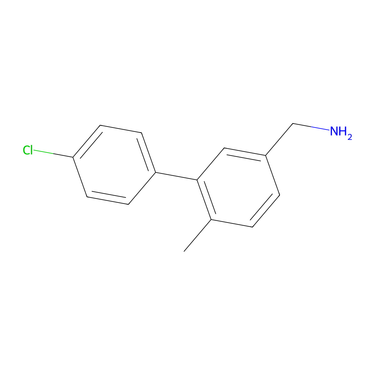 (4'-Chloro-6-methyl-[1,1'-biphenyl]-3-yl)methanamine molecular structure, CAS 1267550-07-1