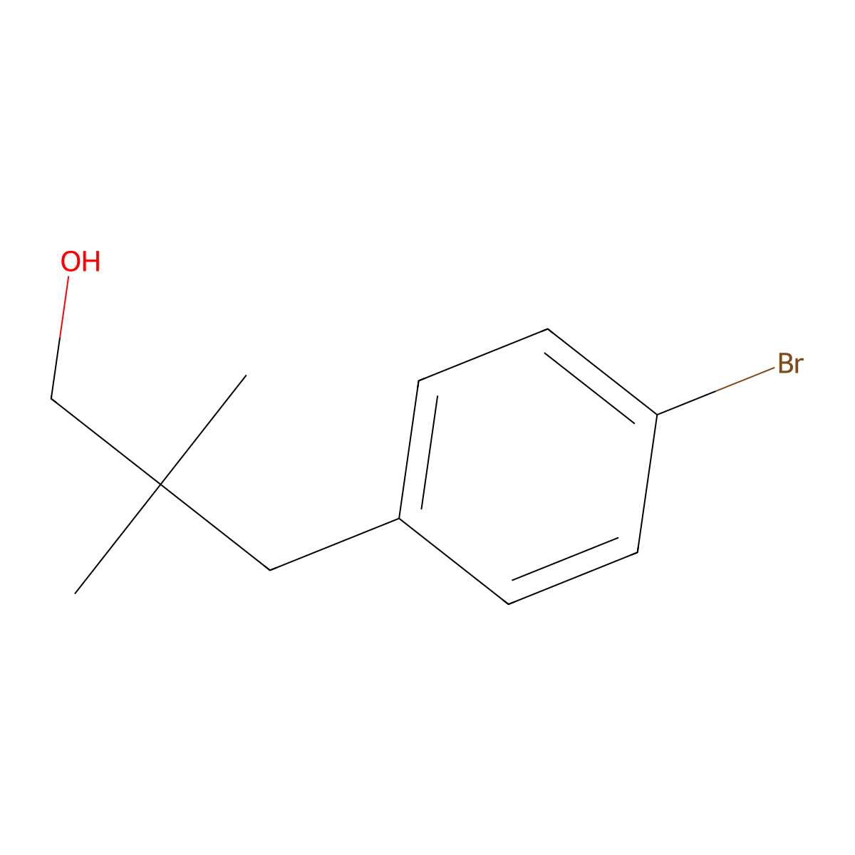 3-(4-Bromophenyl)-2,2-dimethylpropan-1-ol molecular structure, CAS 1267550-78-6