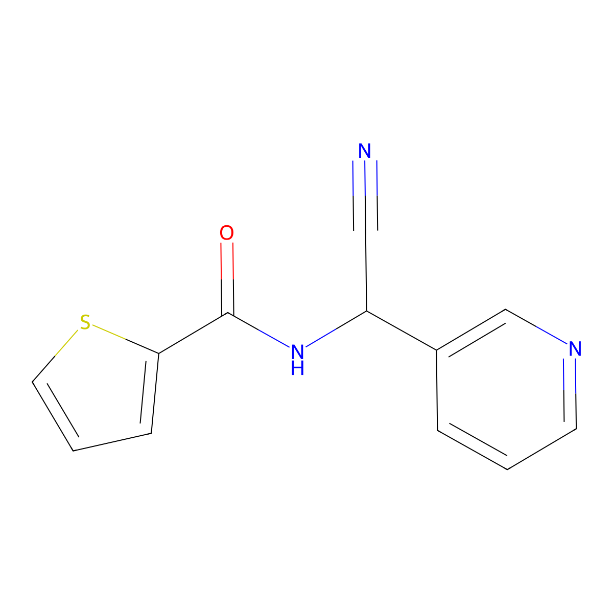 N-[cyano(pyridin-3-yl)methyl]thiophene-2-carboxamide molecular structure, CAS 1267552-43-1