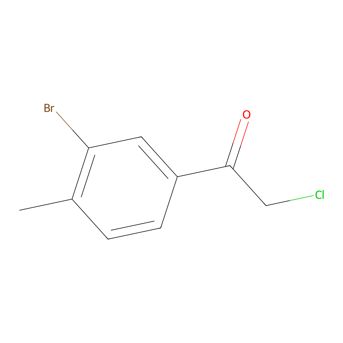 1-(3-Bromo-4-methylphenyl)-2-chloroethan-1-one molecular structure, CAS 1267554-11-9