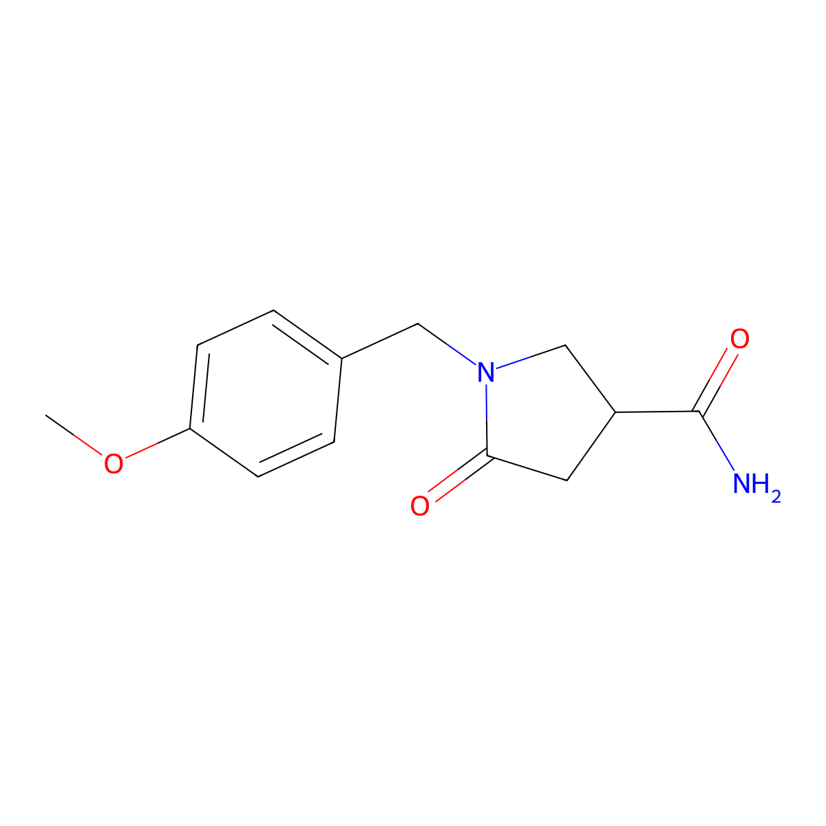 1-(4-Methoxybenzyl)-5-oxopyrrolidine-3-carboxamide molecular structure, CAS 1267554-96-0