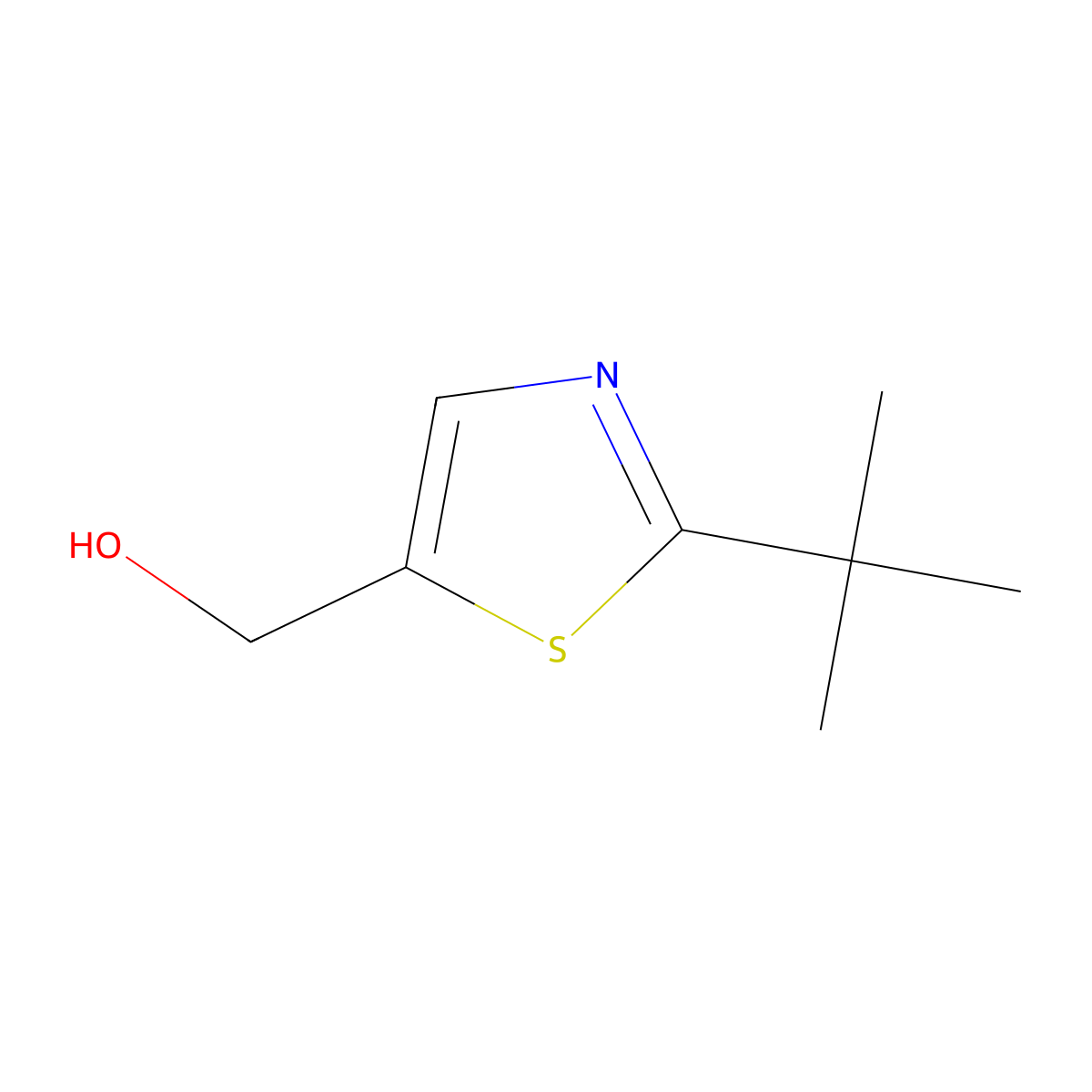 (2-(tert-Butyl)thiazol-5-yl)methanol molecular structure, CAS 1267558-97-3