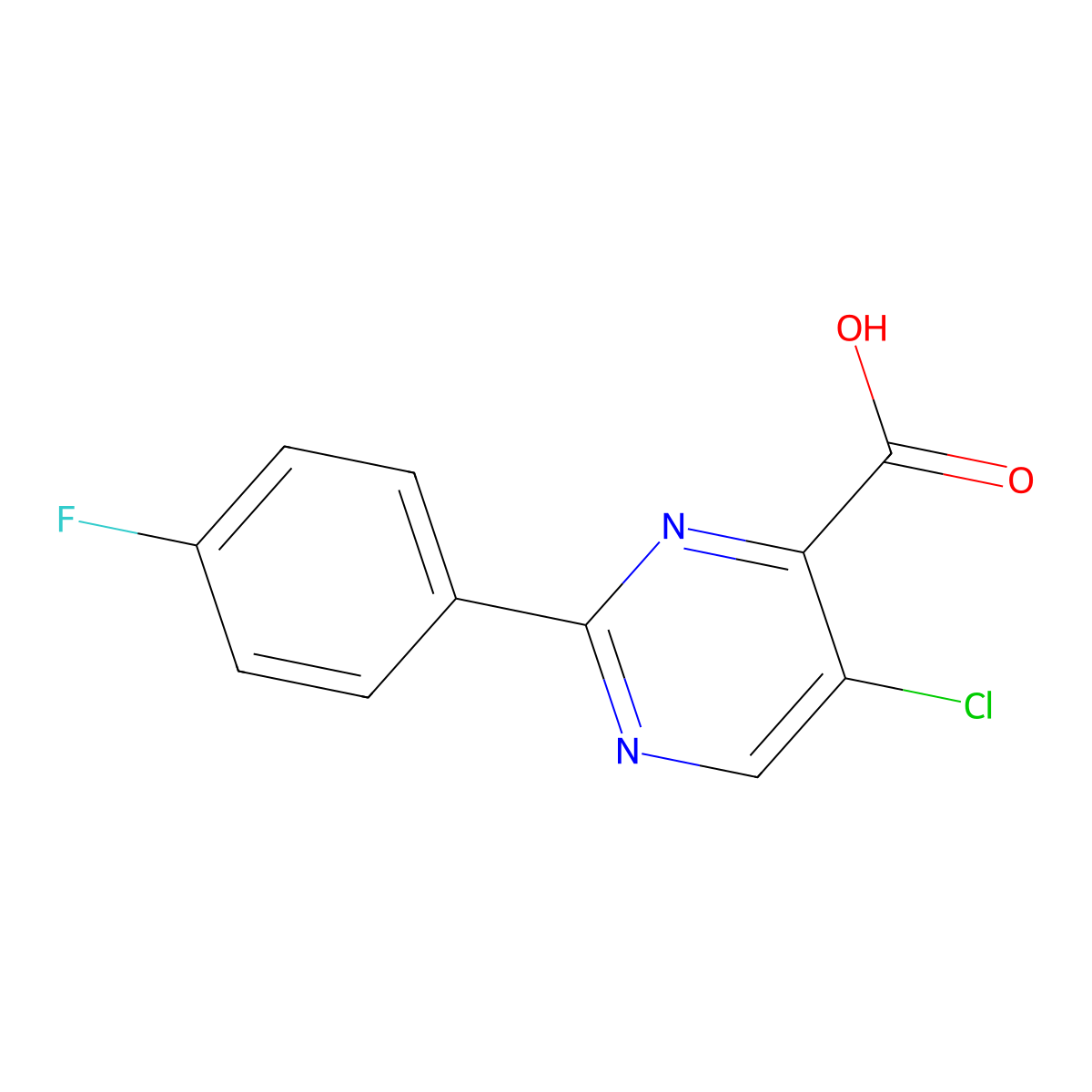 5-Chloro-2-(4-fluorophenyl)pyrimidine-4-carboxylic acid molecular structure, CAS 1267584-71-3
