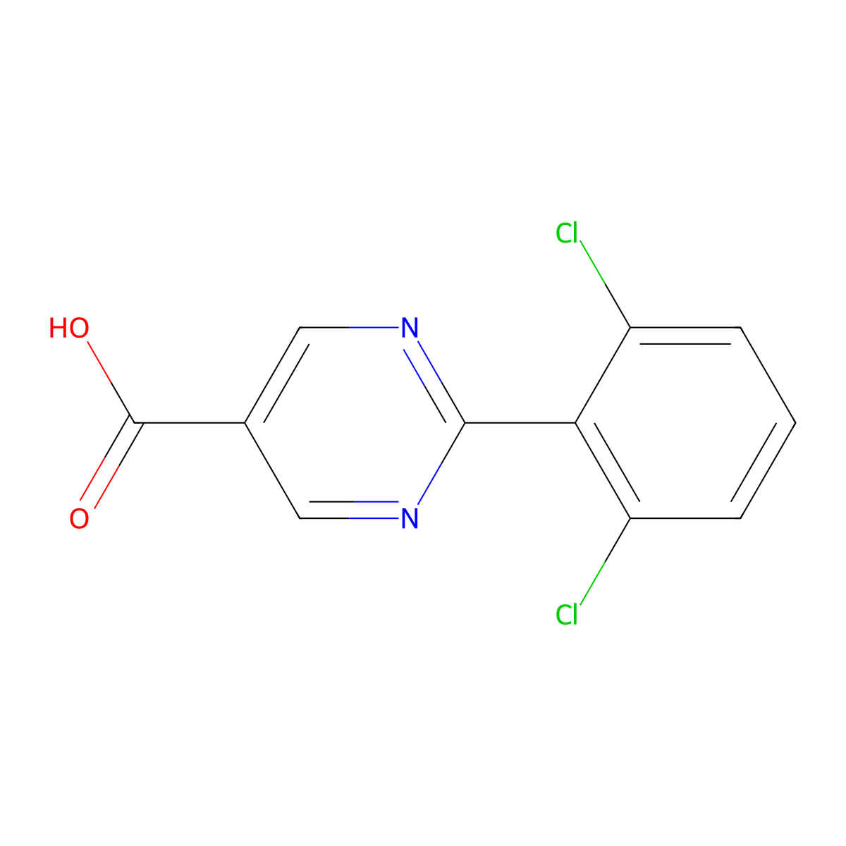2-(2,6-Dichlorophenyl)pyrimidine-5-carboxylic acid molecular structure, CAS 1267587-09-6