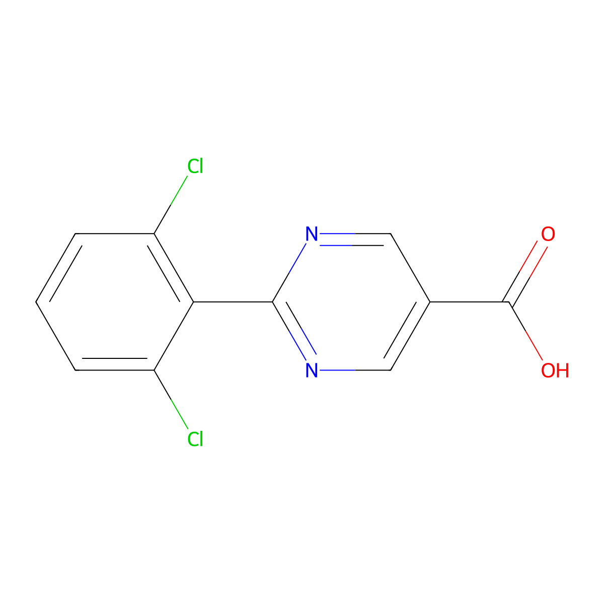 2-(2,6-Dichlorophenyl)pyrimidine-5-carboxylic acid molecular structure, CAS 1267587-09-6