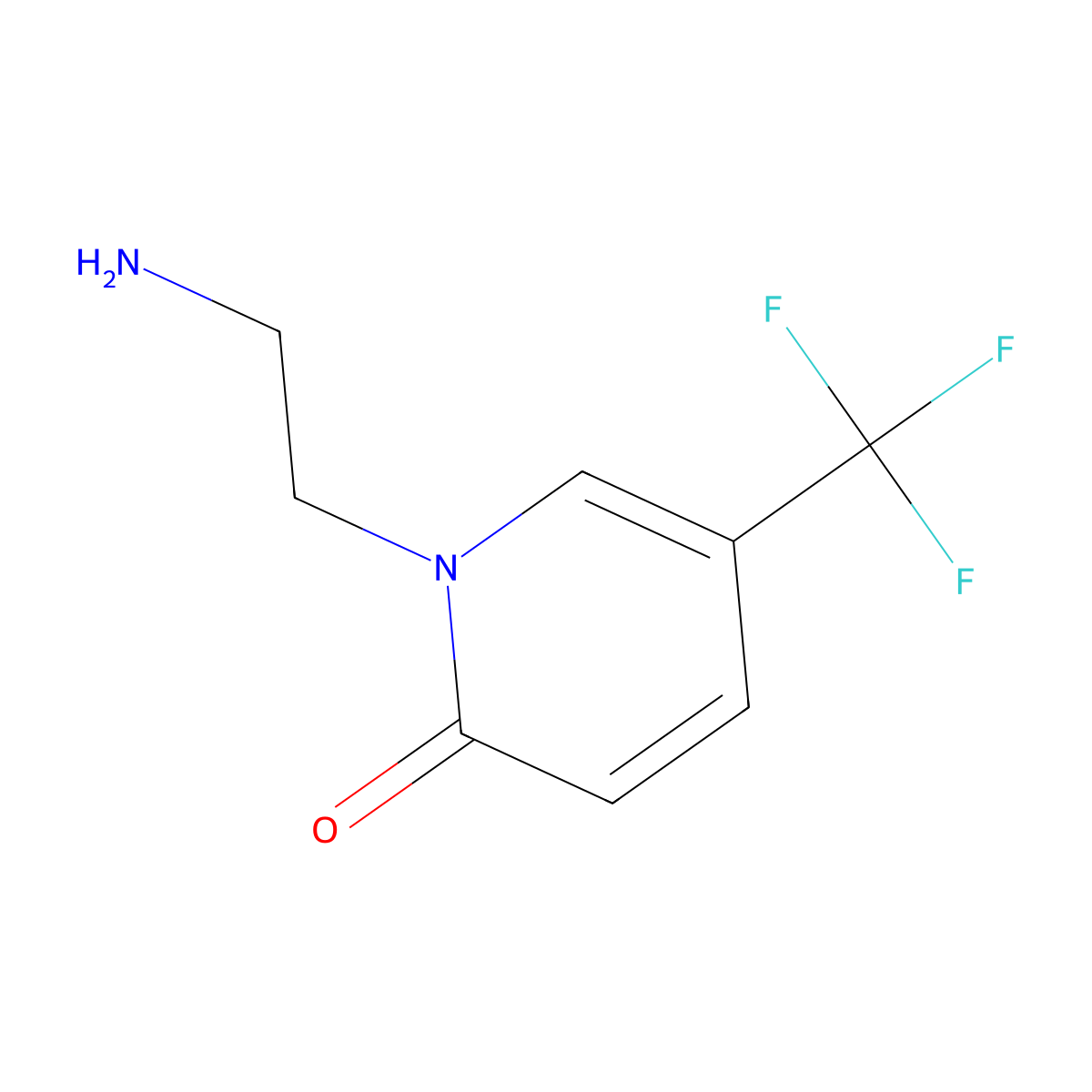 1-(2-Aminoethyl)-5-(trifluoromethyl)-1,2-dihydropyridin-2-one molecular structure, CAS 1267589-10-5