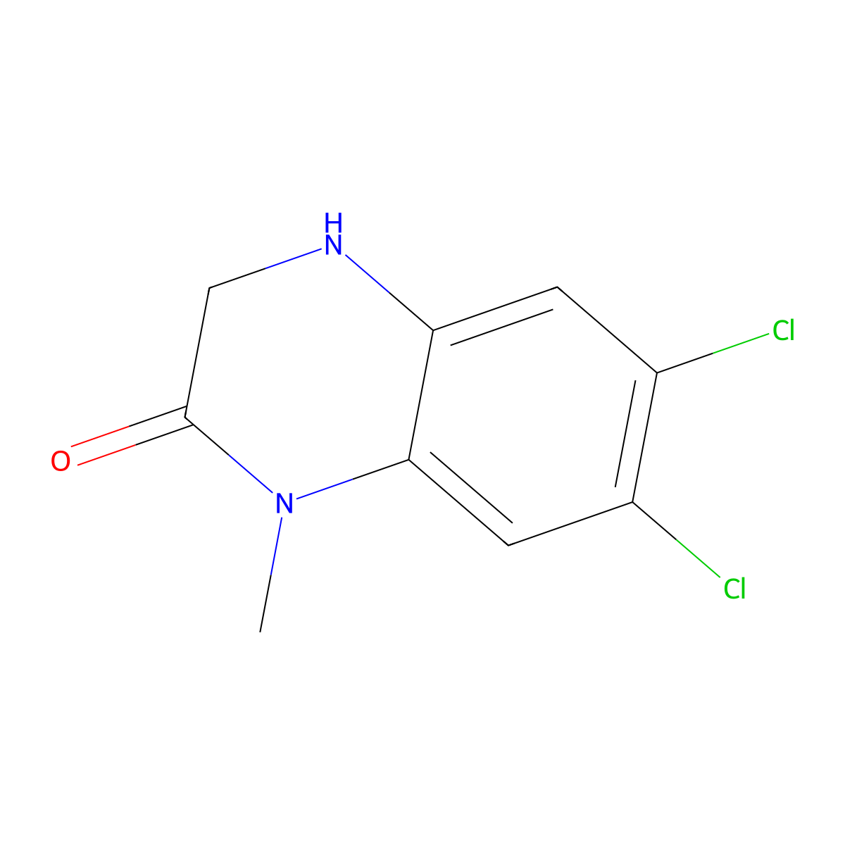 6,7-Dichloro-1-methyl-1,2,3,4-tetrahydroquinoxalin-2-one molecular structure, CAS 1267589-85-4