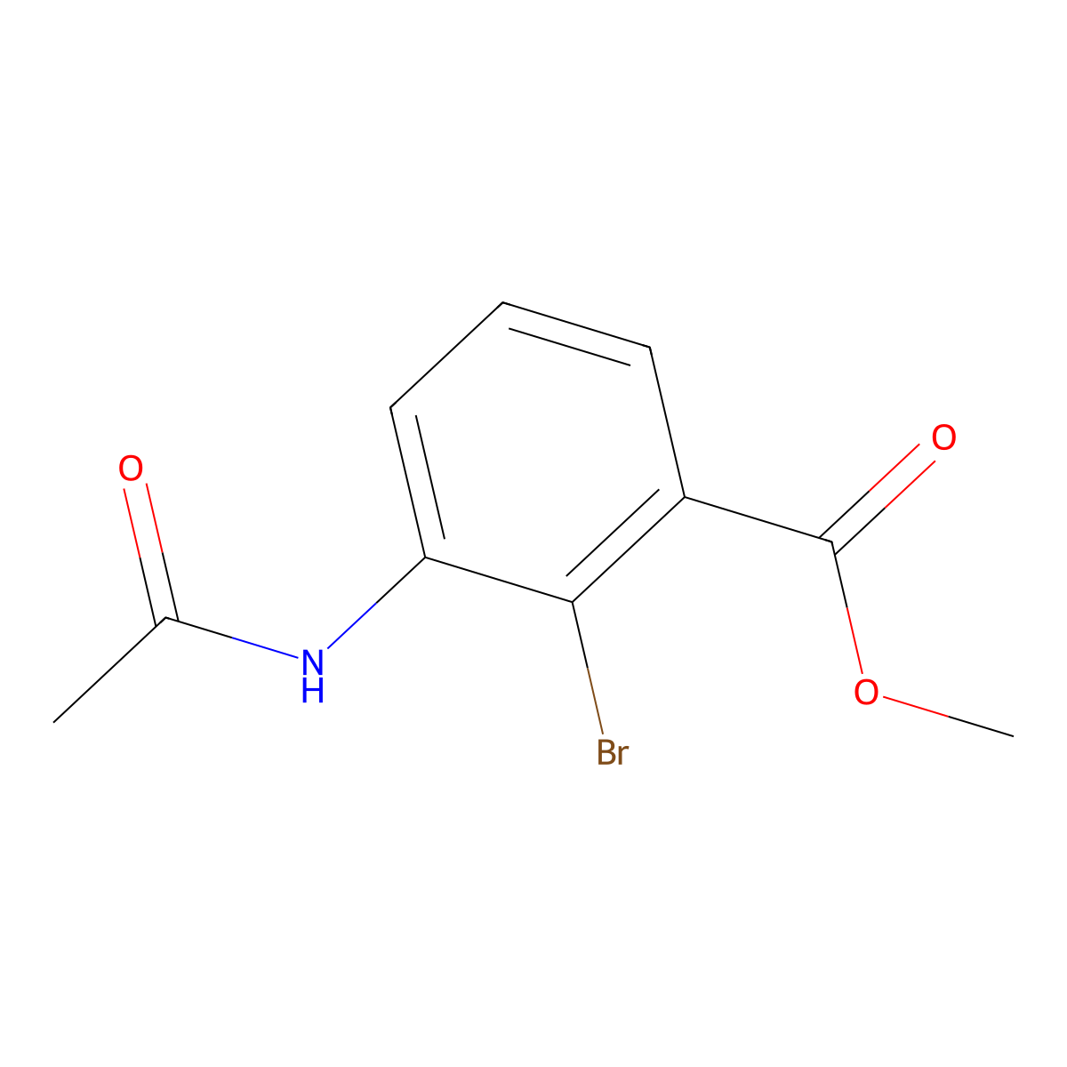 Methyl 3-acetamido-2-bromobenzoate molecular structure, CAS 126759-46-4