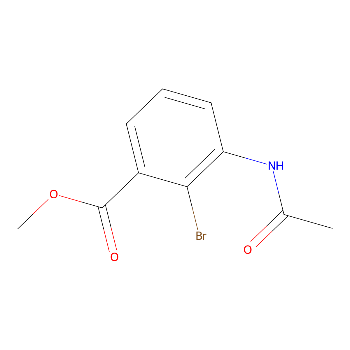 Methyl 3-acetamido-2-bromobenzoate molecular structure, CAS 126759-46-4