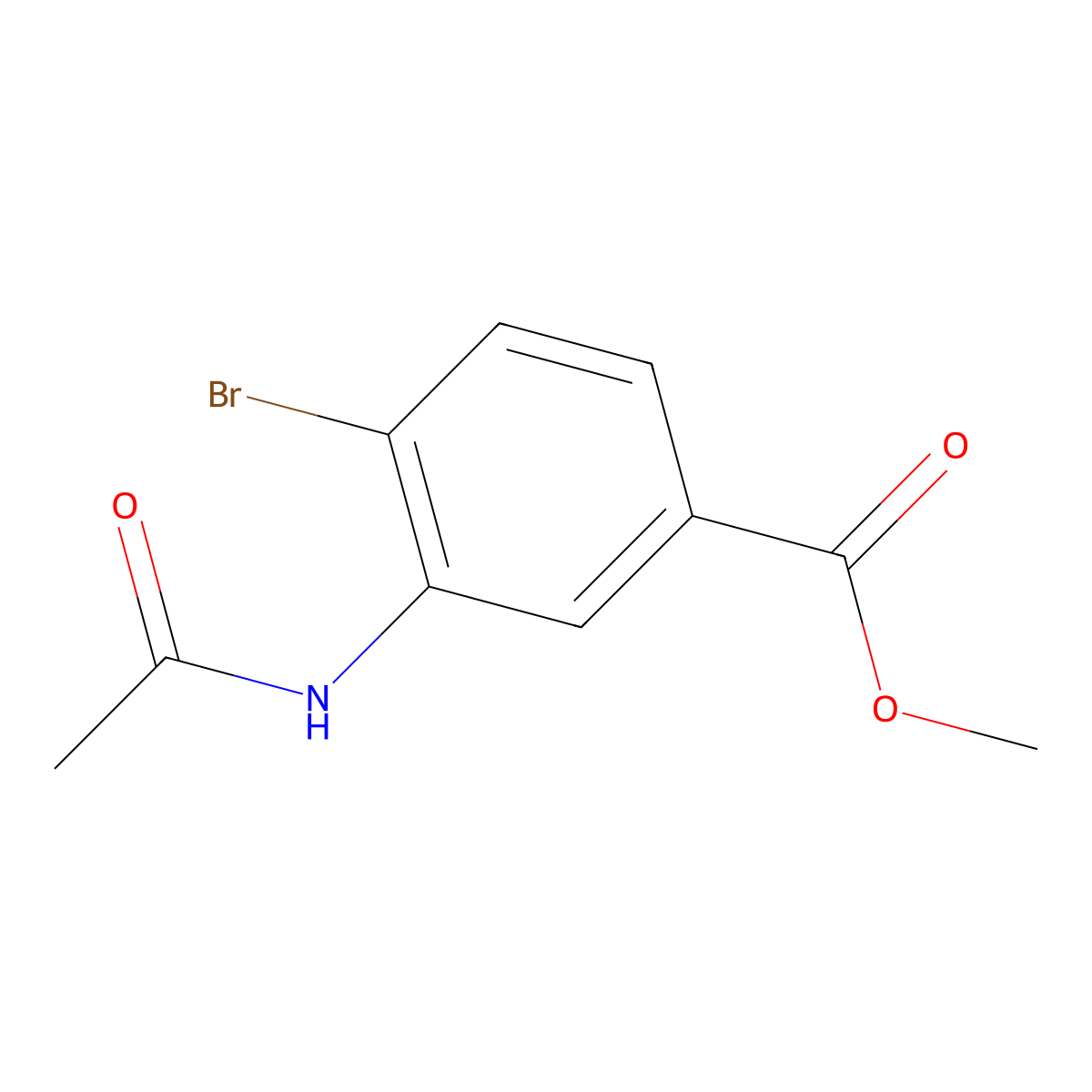 3-(Acetylamino)-4-bromobenzoic acid methyl ester molecular structure, CAS 126759-49-7