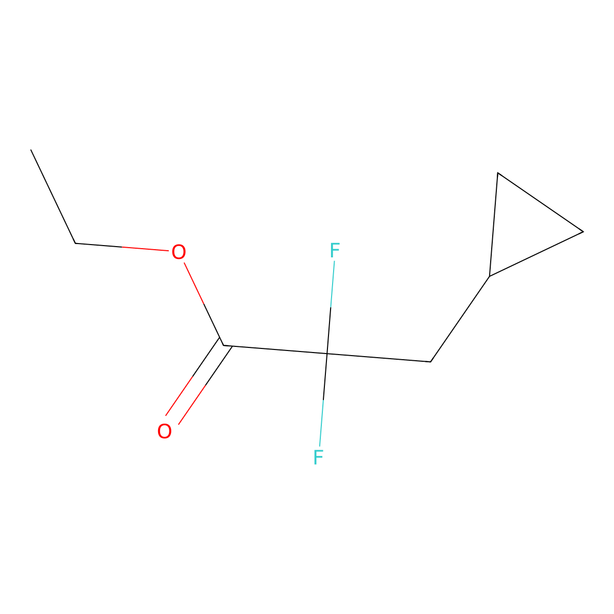 Ethyl 3-cyclopropyl-2,2-difluoropropanoate molecular structure, CAS 1267593-90-7