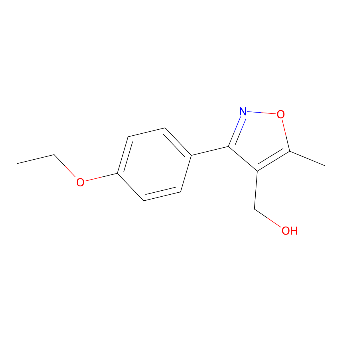 (3-(4-Ethoxyphenyl)-5-methylisoxazol-4-yl)methanol molecular structure, CAS 1267595-19-6
