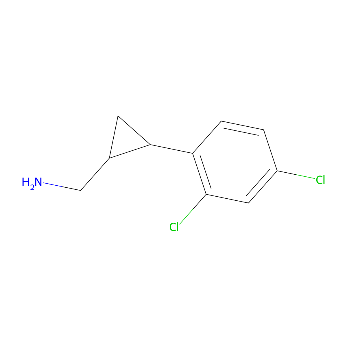 [2-(2,4-Dichlorophenyl)cyclopropyl]methanamine molecular structure, CAS 1267595-94-7