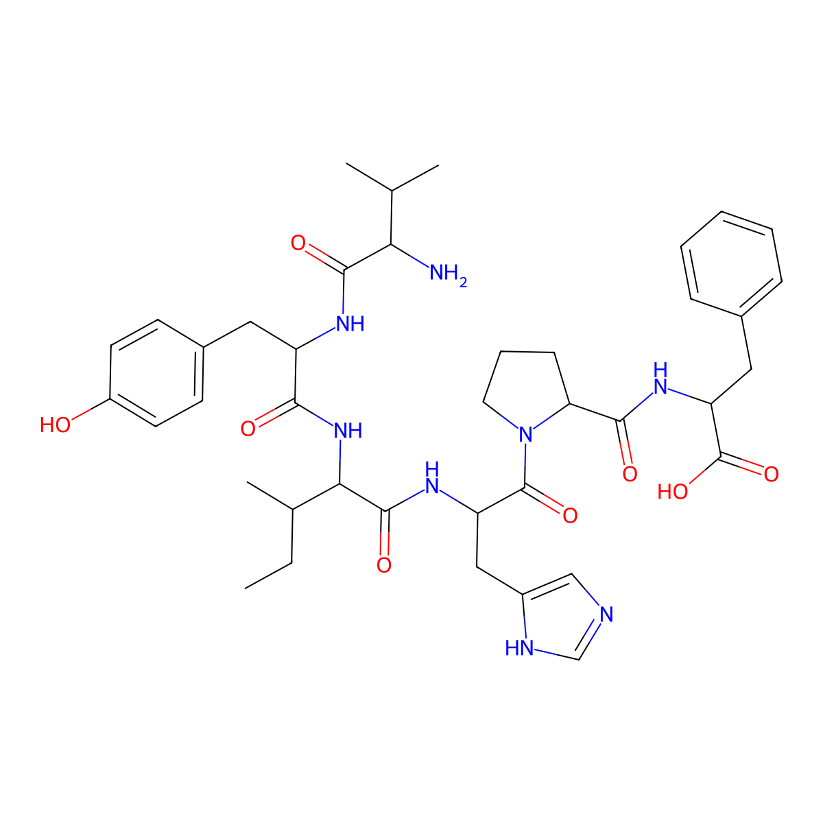 Angiotensin IV molecular structure, CAS 12676-15-2