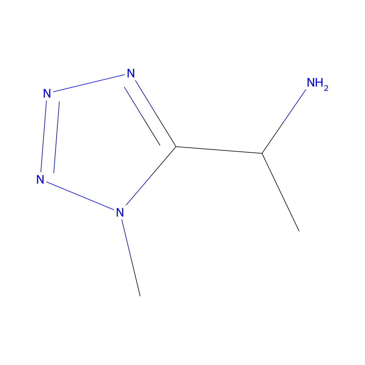 1-(1-methyl-1H-1,2,3,4-tetrazol-5-yl)ethan-1-amine molecular structure, CAS 1267600-33-8