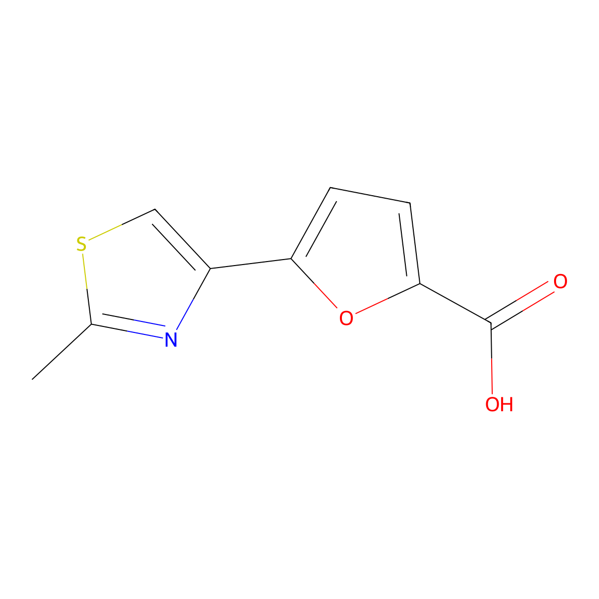 5-(2-Methylthiazol-4-yl)furan-2-carboxylic acid molecular structure, CAS 1267612-88-3