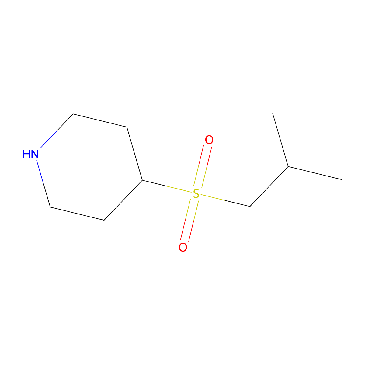 4-(2-Methylpropanesulfonyl)piperidine molecular structure, CAS 1267613-41-1
