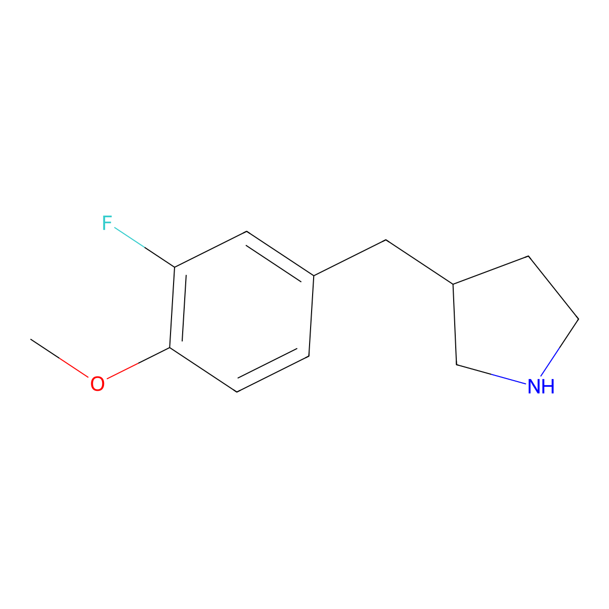 3-(3-Fluoro-4-methoxybenzyl)pyrrolidine molecular structure, CAS 1267618-42-7