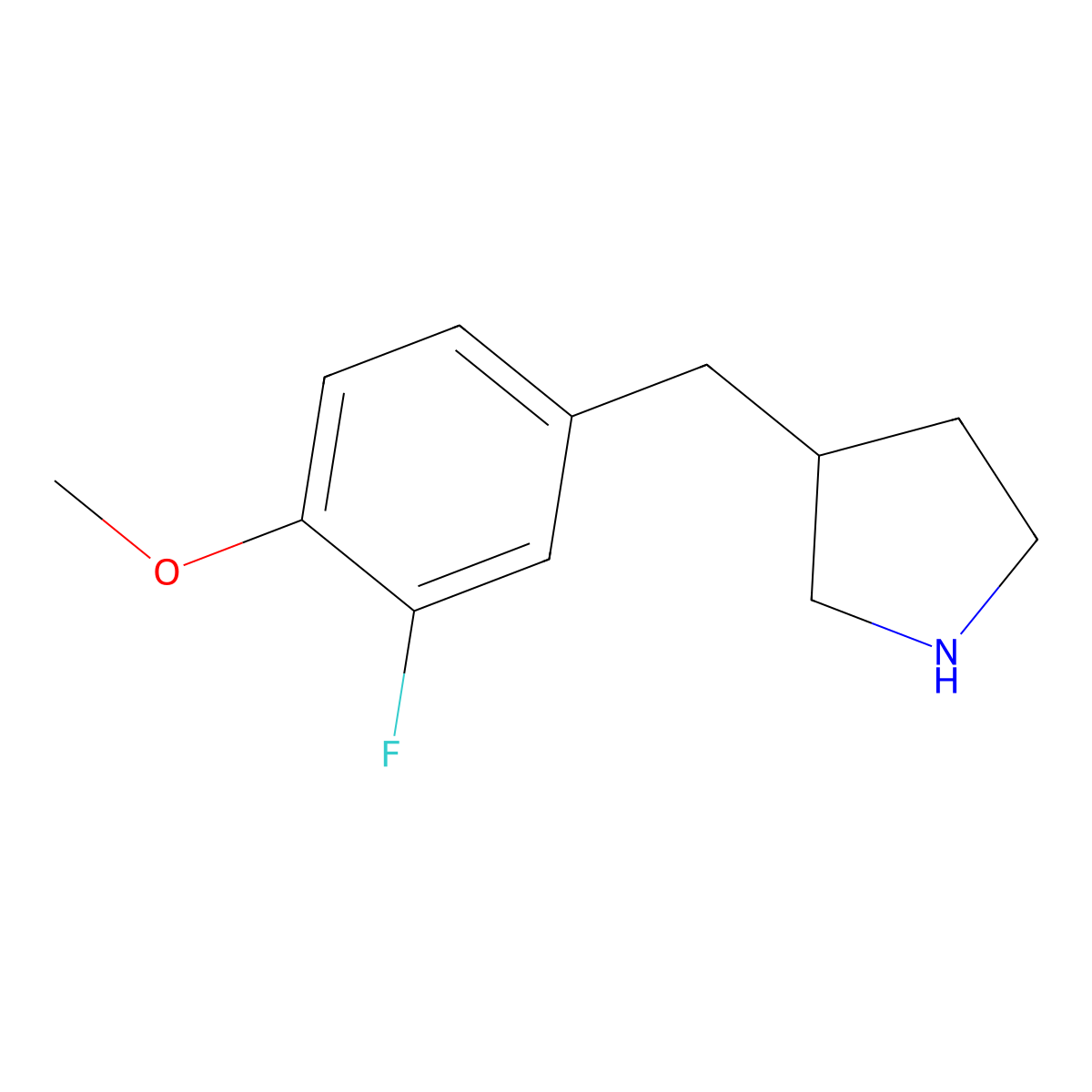 3-(3-Fluoro-4-methoxybenzyl)pyrrolidine molecular structure, CAS 1267618-42-7