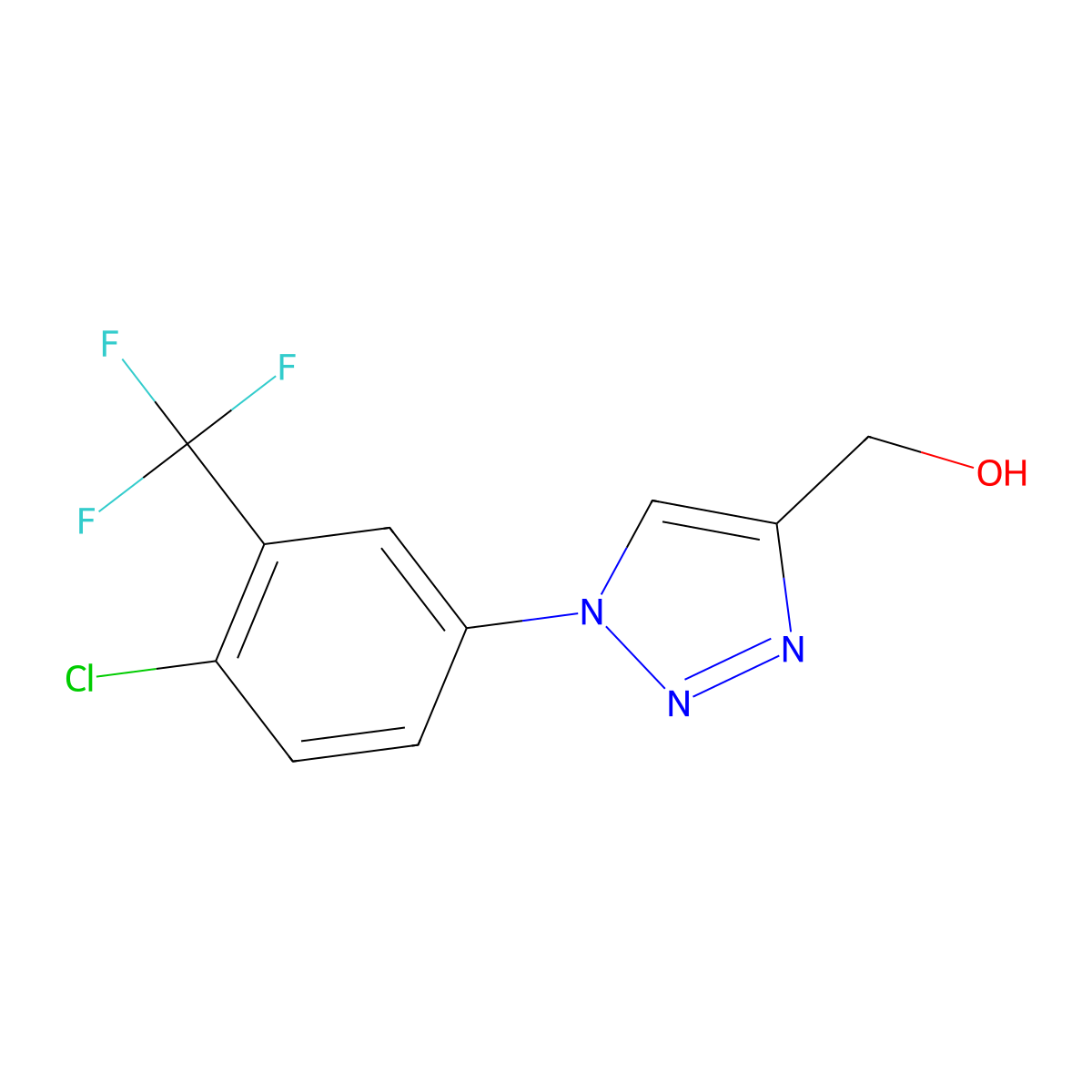 (1-(4-Chloro-3-(trifluoromethyl)phenyl)-1H-1,2,3-triazol-4-yl)methanol molecular structure, CAS 1267621-74-8