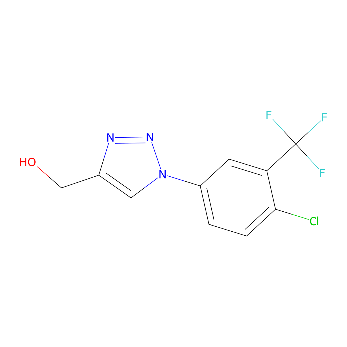 (1-(4-Chloro-3-(trifluoromethyl)phenyl)-1H-1,2,3-triazol-4-yl)methanol molecular structure, CAS 1267621-74-8